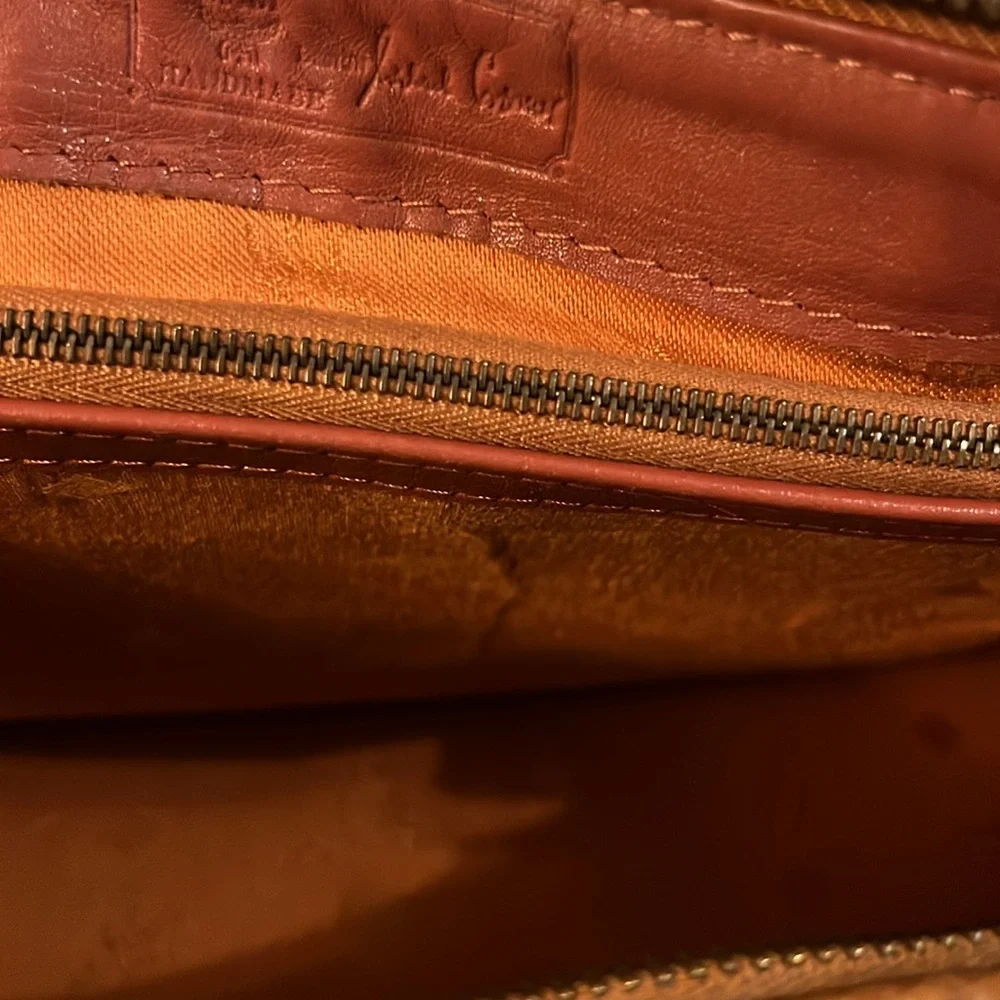 MCM Brown Logo Satchel with Gold Accents-Speedy 25 size - Picture 12 of 13